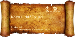 Korai Mónika névjegykártya